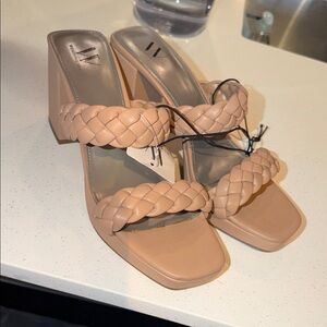 Women's Braided Tan Heeled Sandals